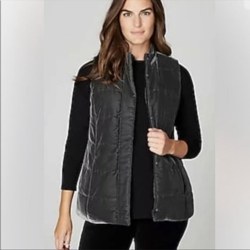 J Jill Velvet Quilted Puffy Vest
